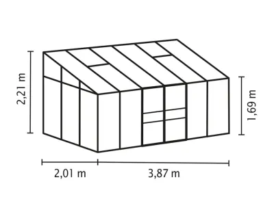 Gewächshaus Ida HKP 4 mm, Aluminium-blank eloxiert Produktbild #5