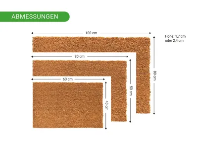 Kokosmatte Fußmatte Fußabtreter Schmutzfangmatte Türmatte Fußabstreifer Natur Produktbild #9