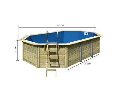Holzpool Modell 4X Set naturbelassen Produktbild #9