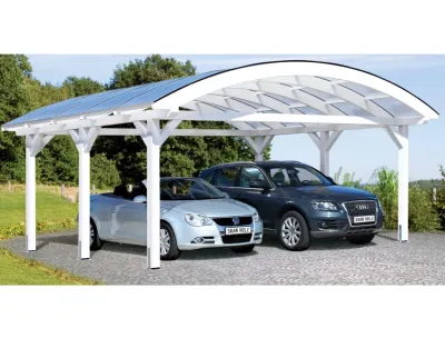 Doppelcarport Franken weiß vorbehandelt Produktbild #1