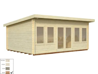 Gartenhaus Blockbohlenhaus Lisa 19,4 m² 44 mm braun tauchimprägniert Produktbild #5