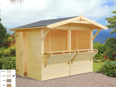 Marktstand - Verkaufsstand Stella 5 m² 16 mm transparent tauchimprägniert Produktbild #2