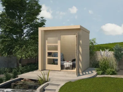 Gartenhaus Designhaus 262 A 21 mm naturbelassen Produktbild #1