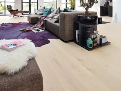 Parkett PD 400 Eiche lebhaft cremeweiß gekälkt 9014 Landhausdiele Gebürstet Produktbild #2