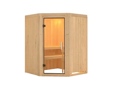 Sauna Systemsauna Larin Klarglas Ganzglastür Produktbild #5