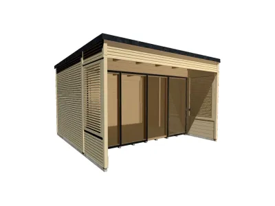 Gartenhaus Designhaus Cubilis 2.0 Gr. 2 45 mm naturbelassen, inkl. selbstklebender Dachbahn Produktbild #2