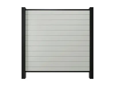 Gartenzaun Sichtschutzzaun PVC Stecksystem hellgrau Produktbild #1