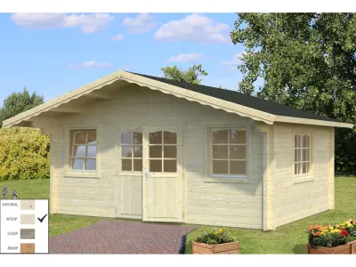 Gartenhaus Blockbohlenhaus Helena 18,6 m² 70 mm transparent tauchimprägniert Produktbild #1