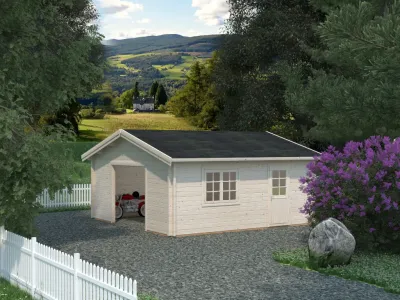 Garage Roger 27,7 m² ohne Tor 70 mm transparent tauchimprägniert Produktbild #1