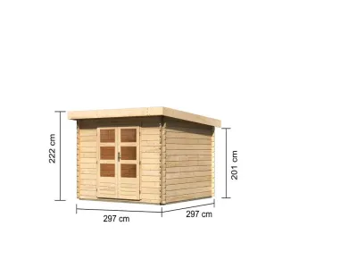 Gartenhaus Blockbohlenhaus Bastrup 5 28 mm naturbelassen Produktbild #6