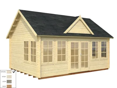 Gartenhaus Blockbohlenhaus Claudia 19,4 m² 44 mm naturbelassen Produktbild #3