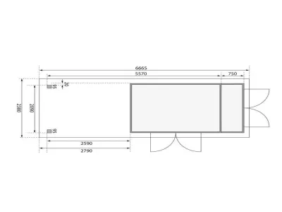 Gartenhaus SET Retola 5 19 mm naturbelassen, inkl. 2,8 m Anbaudach + Anbauschrank Produktbild #10