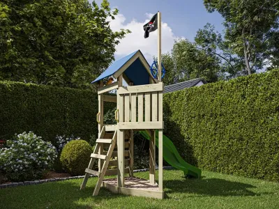Spielturm Pirat Captain Jolly KDI inkl. Rutsche grün Produktbild #1