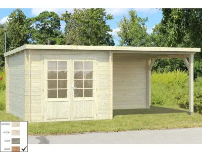 Gartenhaus Blockbohlenhaus Ella 6,9+8,2 m² 28 mm braun tauchimprägniert Produktbild #2
