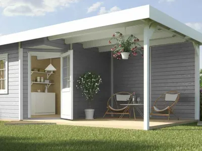 Gartenhaus Designhaus 213 Plus B Gr. 1 grau Produktbild #1