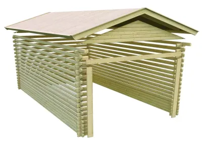 Garage Blockhausgarage 28 mm natur Produktbild #9