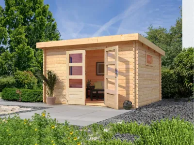 Gartenhaus Blockbohlenhaus Torgau 5 38 mm naturbelassen Produktbild #1