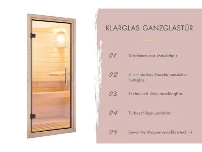 Saunahaus Ares 3 38 mm naturbelassen / graualuminium Produktbild #15