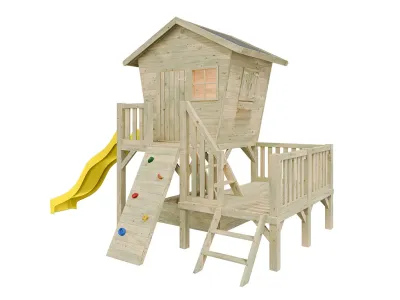 Stelzenhaus Big Birdy KDI inkl. Rutsche gelb Produktbild #9