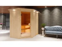 Sauna Systemsauna Carin mit Dachkranz, inkl. 9 kW Bio-Ofen mit externer Steuerung Produktbild #2