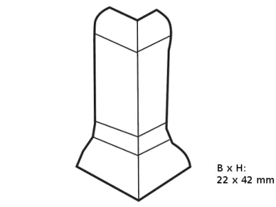 Außenecke für Sockelleiste Profil 1 1K 1 MK Edelstahl Produktbild #2