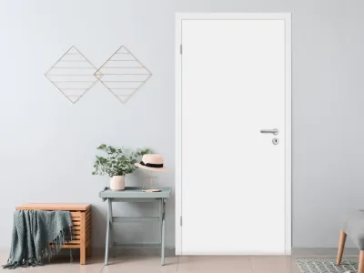 Wohnungseingangstür Weißlack RAL 9010, Vollspankern, Eckkante Produktbild #3