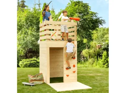 Spielturm Knight Ritterburg naturbelassen Produktbild #1