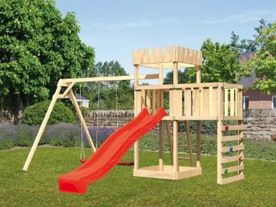 Spielturm Ritterburg Löwenherz SET naturbelassen Produktbild #1