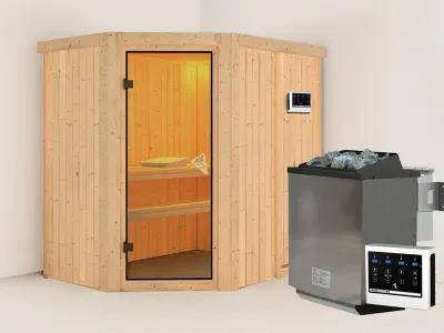 Sauna Systemsauna Carin, inkl. 9 kW Bio-Ofen mit externer Steuerung Produktbild #1