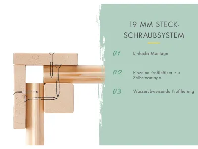Gartenhaus Glücksberg 5 19 mm terragrau inkl. 190 cm Anbaudach Produktbild #8