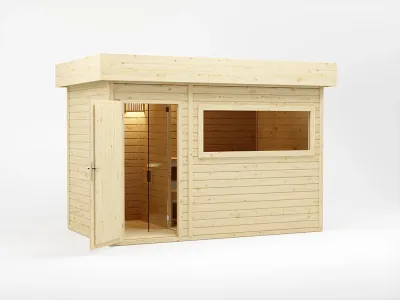 Gartensauna Artuu 40 mm mit Holztür naturbelassen Produktbild #4