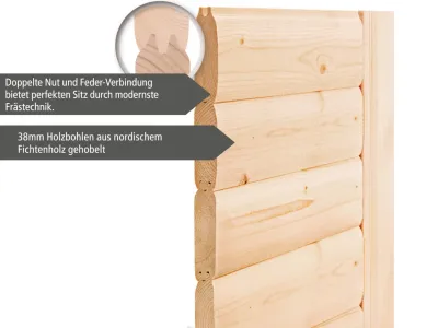 Gartensauna Norge 38 mm mit moderner Tür terragrau Produktbild #17