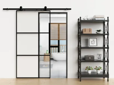 Glastür, Glasschiebetür mit Soft-Stop-Funktion, Klarglas 102 x 205 cm Produktbild #1