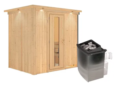 Sauna Systemsauna Bodin mit Dachkranz, inkl. 9 kW Ofen mit integrierter Steuerung Produktbild #17