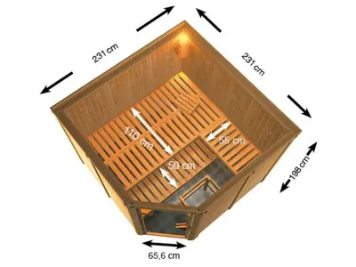 Elementsauna 68 mm Celine 7 SPARSET inkl. 9 kW Bio-Kombiofen und ext. Steuerung Produktbild #2