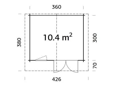 Gartenhaus Blockbohlenhaus Emma 10,4 m² 34 mm grau tauchimprägniert Produktbild #3