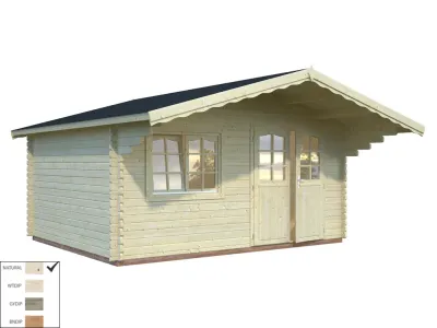 Gartenhaus Blockbohlenhaus Sally 15,5 m² 44 mm naturbelassen Produktbild #2