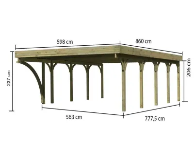 Carport Doppel 3 CLASSIC inkl. Einfahrtsbogen, inkl. 0,5 mm Stahldachplatte Produktbild #4