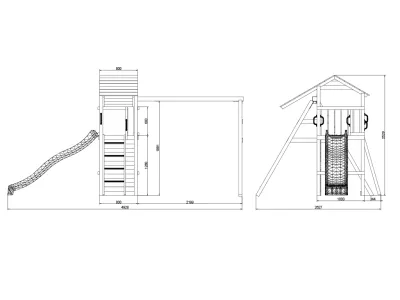 Spielturm Smart 5 Bridge grau/weiß inkl. Rutsche grün Produktbild #8
