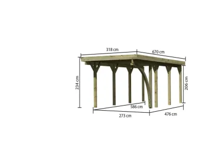 Carport Einzel 2 CLASSIC inkl. Einfahrtsbogen, inkl. 0,5 mm Stahldachplatte Produktbild #4