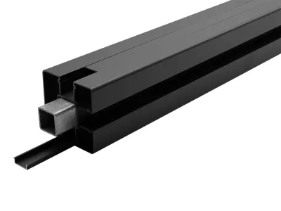 Pfostenset inkl. Pfostenträger und Schrauben für WPC Steckzaunsystem Produktbild #3