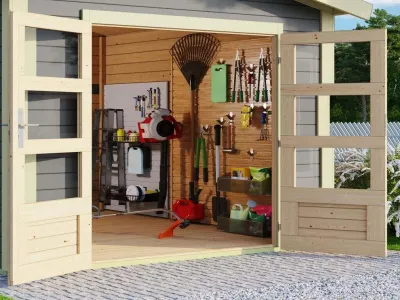 Gartenhaus Theres 3 28 mm terragrau Produktbild #4