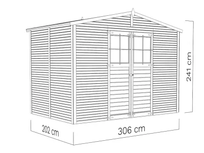Gartenhaus Alexis 4 Rhombusprofil 18 mm natur Produktbild #7