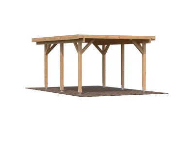 Carport Karl 11,7 m² braun tauchimprägniert Produktbild #1