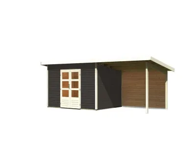 Gartenhaus SET Northeim 4 - Terragrau, inkl. 3,3 m Anbaudach + Rückwand Produktbild #5