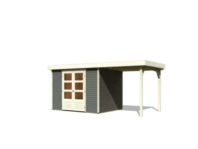 Gartenhaus SET Askola 5 19 mm terragrau, inkl. 2,4 m Anbaudach Produktbild #7