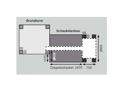 Spielturm Zubehör Doppelschaukelanbau Klettergerüst Produktbild #3