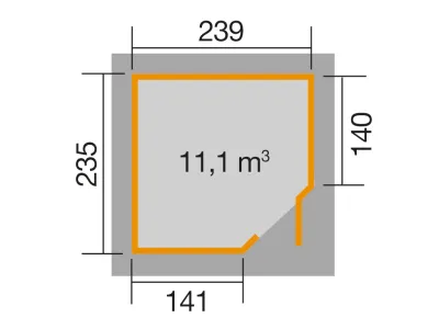 Gartenhaus 229 A Gr. 2 21 mm anthrazit Produktbild #3