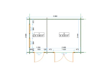 Gartenhaus Blockbohlenhaus Willem 28 mm naturbelassen Produktbild #5