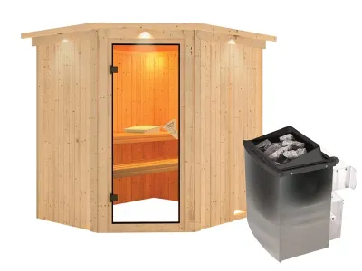 Sauna Systemsauna Siirin mit Dachkranz, inkl. 9 kW Ofen mit integrierter Steuerung Produktbild #11